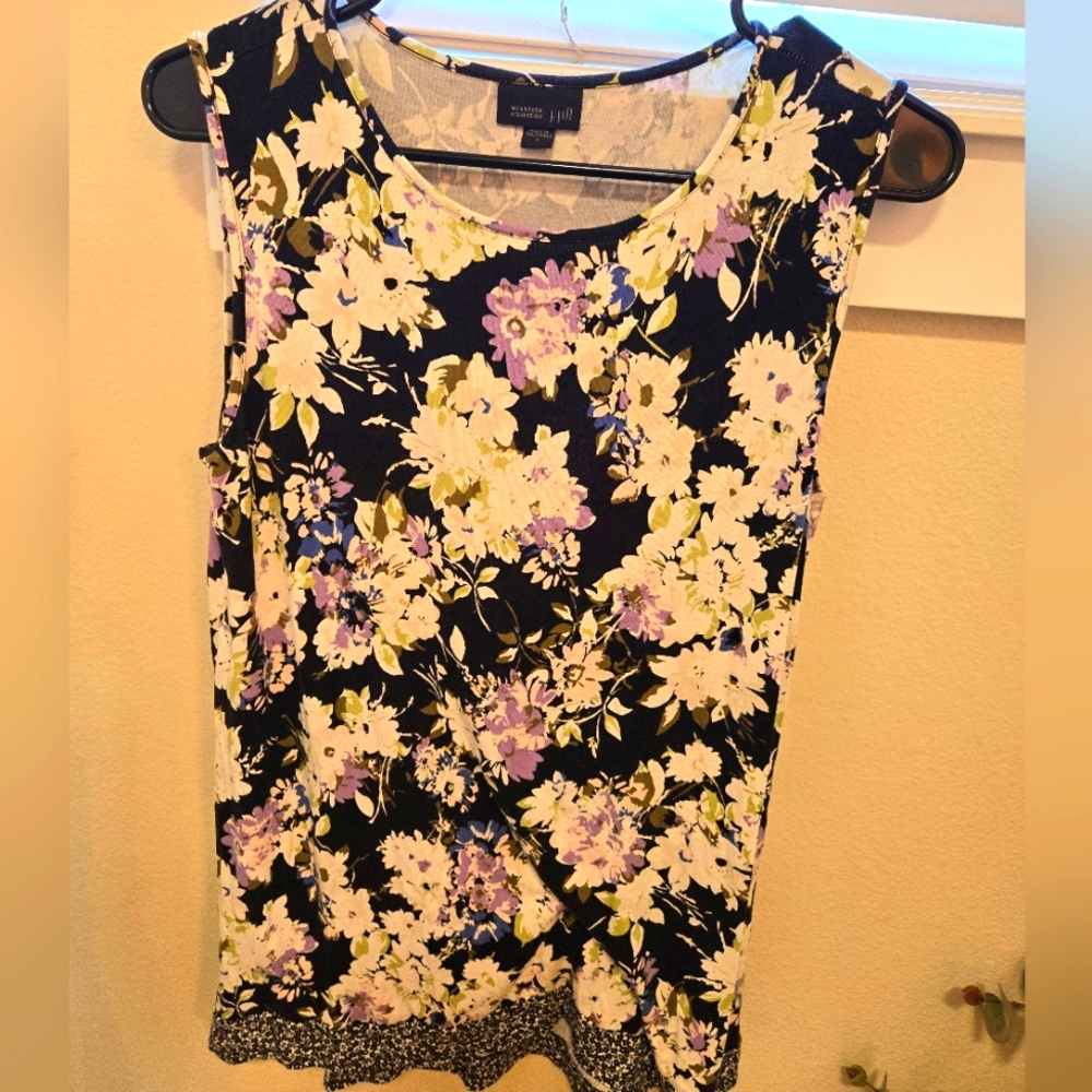 J Jill wearever floral rayon tank, tunic style S